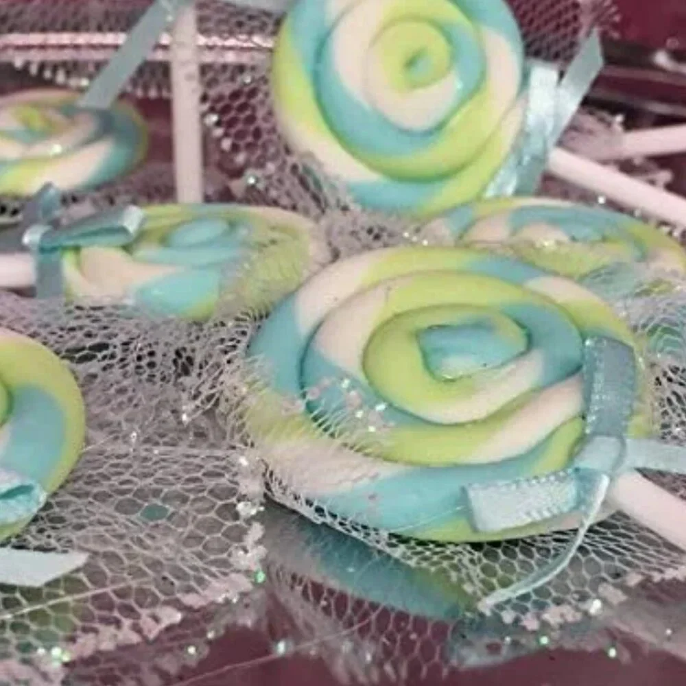 Swirl Lollipop Baby Shower, Holiday or Birthday Party Favors 6 Count